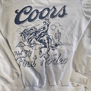 Buckle White and Blue Graphic Sweatshirt